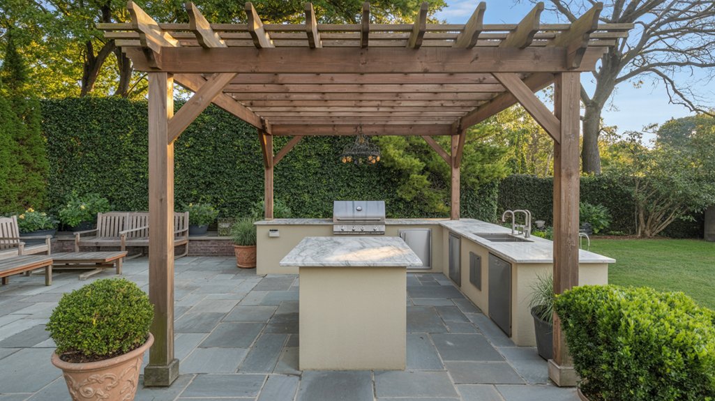 optimal outdoor kitchen placement