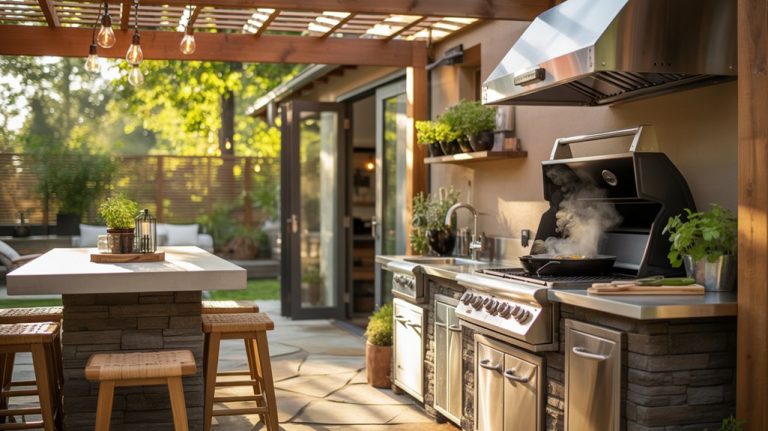 outdoor kitchen pergola design